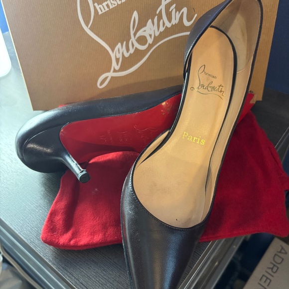 Christian Louboutin Chocolate Nappa Heels Size 37 1/2 - Picture 1 of 1